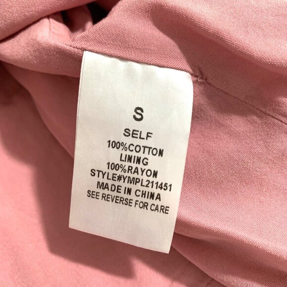 Pink Lily Mauve Long Sleeve Smocked Mini Dress Small Babydoll Milkmaid Boho - Picture 4 of 13